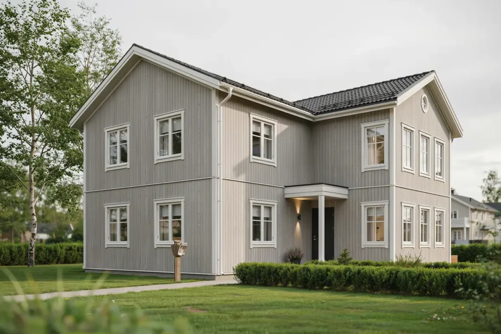 fasadrenovering och byte av tr panel p villa i kallh ll j rf lla